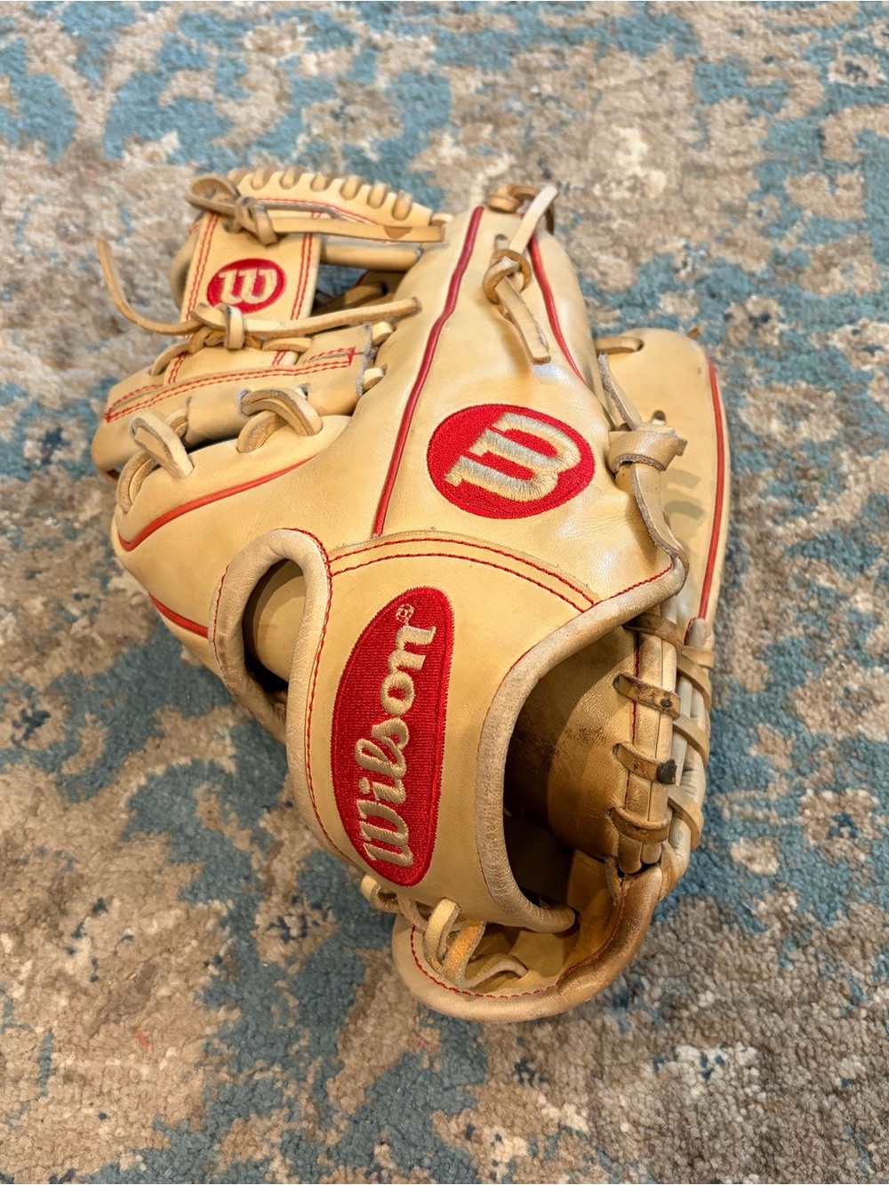 Wilson A2000 Pro-Stock 11.5 Kids Tan and Red Youth Baseball Glove